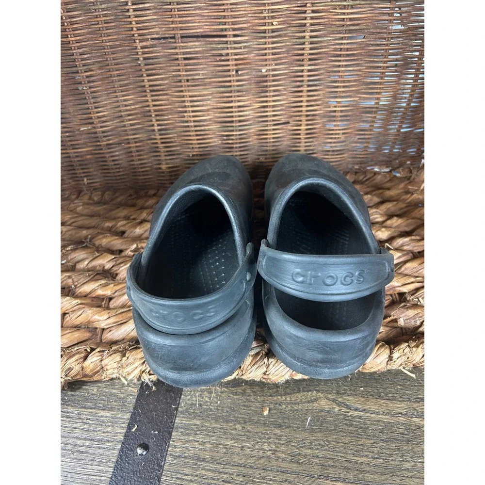 Crocs Bistro Mens 9 Womens 11 Black Work Clogs Slip Resistant Nursing Shoes‎